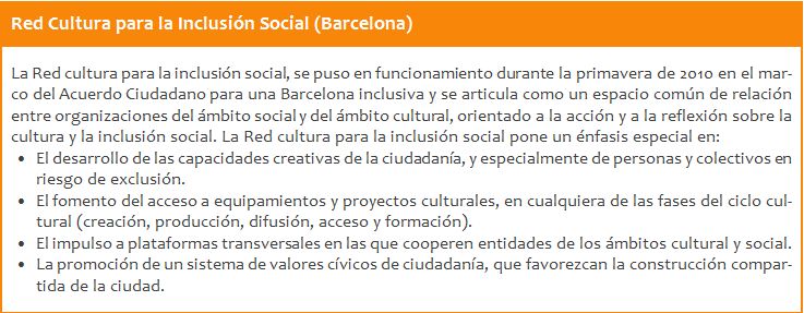 Red Cultura para la inclusión social (Bercelona)